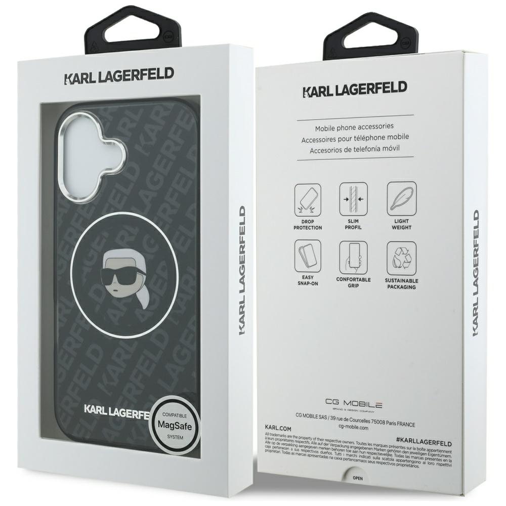 Karl Lagerfeld IML Karl Head Logo MagSafe Case for iPhone 17 - Blackeng