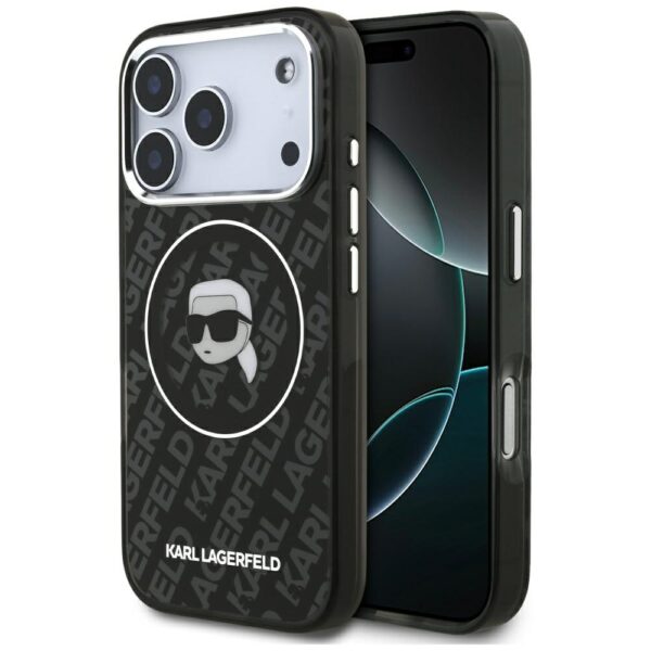 Karl Lagerfeld IML Karl Head Logo MagSafe Case for iPhone 17 Pro Max - Blackeng