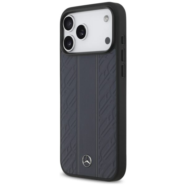 Mercedes Leather Laurel Leaves Stripes MagSafe Case for iPhone 17 Pro Max - Blueeng