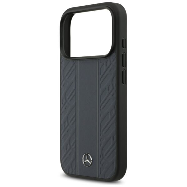 199962_6 Mercedes Leather Laurel Leaves Stripes MagSafe Case for iPhone 17 Pro - Blueeng