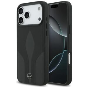 Mercedes Leather The Move MagSafe Case for iPhone 17 Pro Max - Blackeng