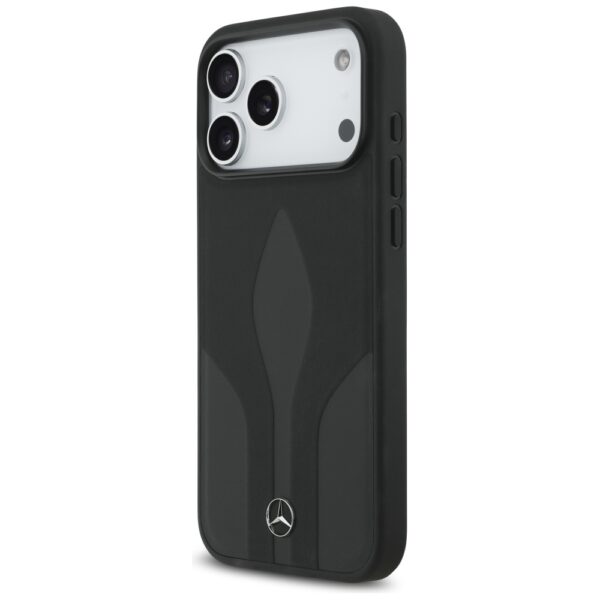 Mercedes Leather The Move MagSafe Case for iPhone 17 Pro Max - Blackeng