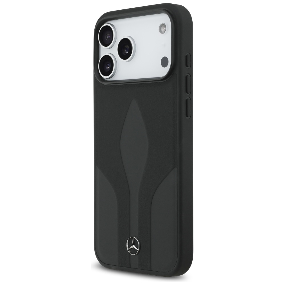 Mercedes Leather The Move MagSafe Case for iPhone 17 Pro Max - Blackeng