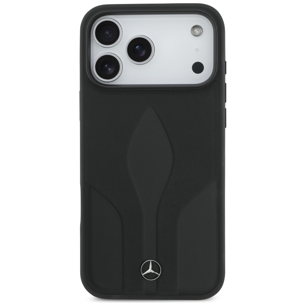 Mercedes Leather The Move MagSafe Case for iPhone 17 Pro Max - Blackeng