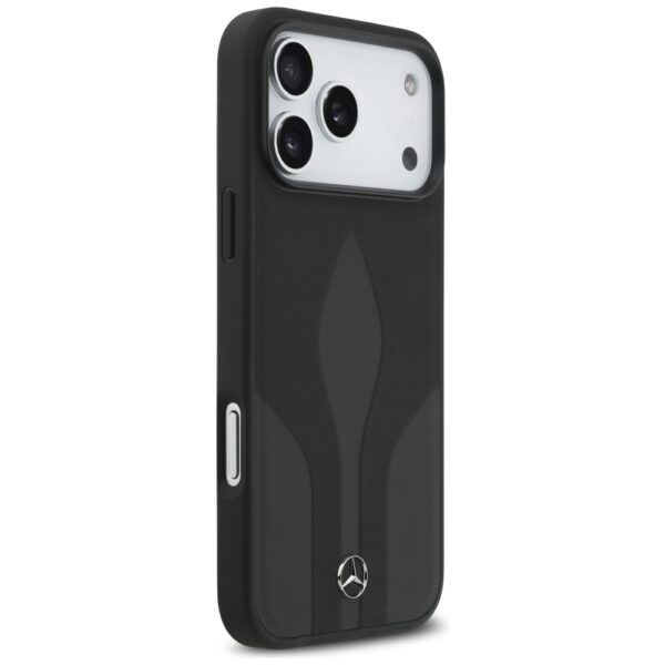 Mercedes Leather The Move MagSafe Case for iPhone 17 Pro Max - Blackeng