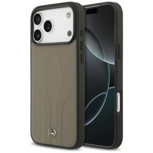 Mercedes Leather The Move MagSafe Case for iPhone 17 Pro Max - Beigeeng