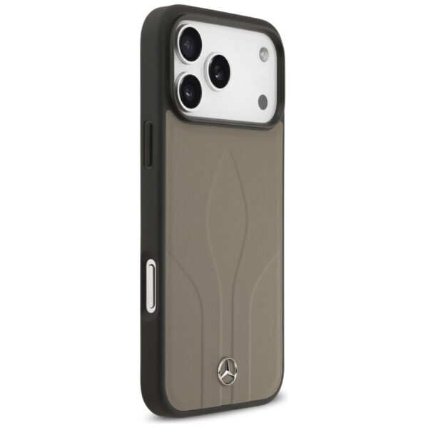 Mercedes Leather The Move MagSafe Case for iPhone 17 Pro Max - Beigeeng