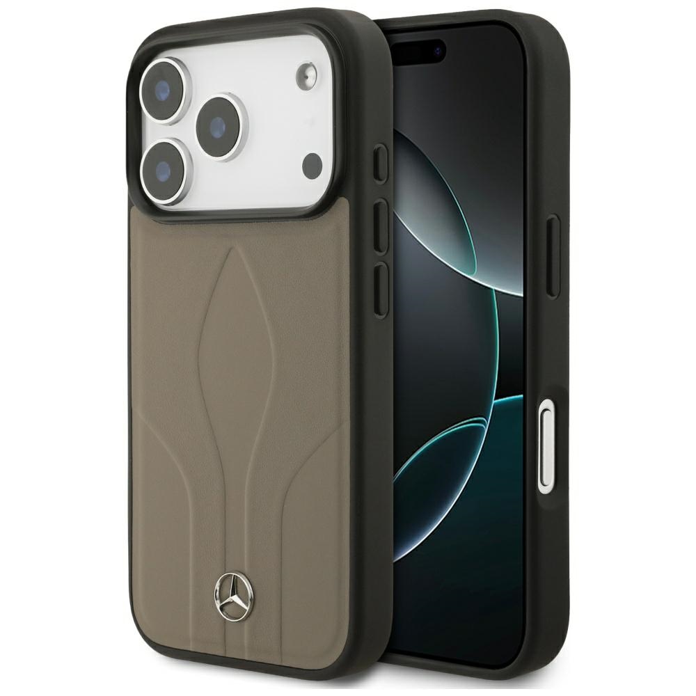 Mercedes Leather The Move MagSafe Case for iPhone 17 Pro - Beigeeng