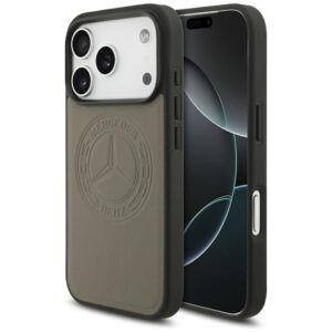 Mercedes Leather Vintage Logo MagSafe Case for iPhone 17 Pro - Beigeeng