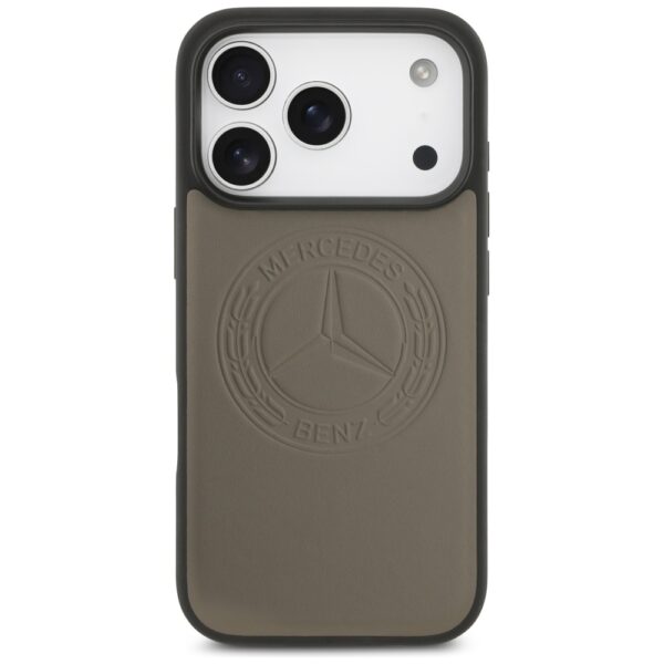 Mercedes Leather Vintage Logo MagSafe Case for iPhone 17 Pro - Beigeeng