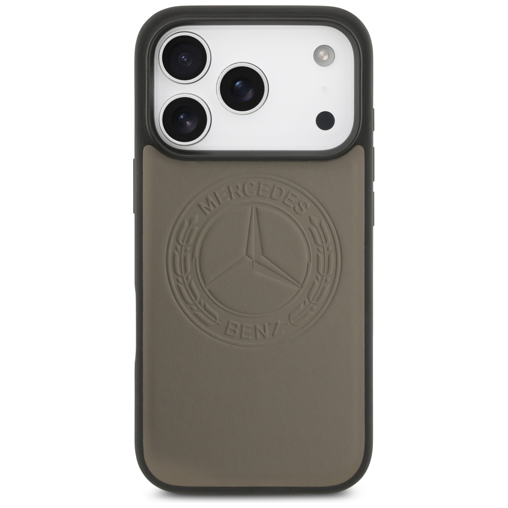 Mercedes Leather Vintage Logo MagSafe Case for iPhone 17 Pro - Beigeeng