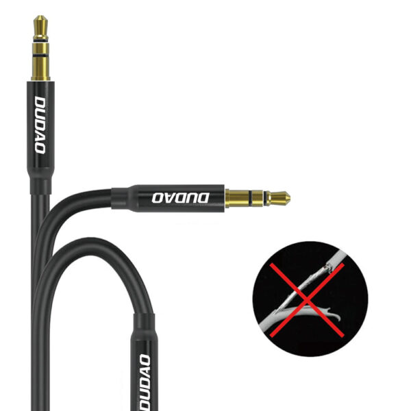 Dudao L12S AUX cable mini jack 3.5mm 1m 3-pole stereo - blackeng