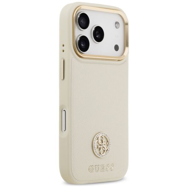 1a062668e10bf2e48adff98c03165808 GUESS case for IPHONE 17 Pro compatible with MagSafe GUHMP17LPGCRMDEE (PU W/ Grained Strass Logo) beige
