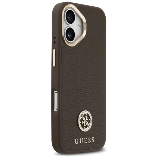 1b08a05c86c866984b6c4eec8645f3cd GUESS case for IPHONE 17 compatible with MagSafe GUHMP17SPGCRMDEW (PU W/ Grained Strass Logo) brown