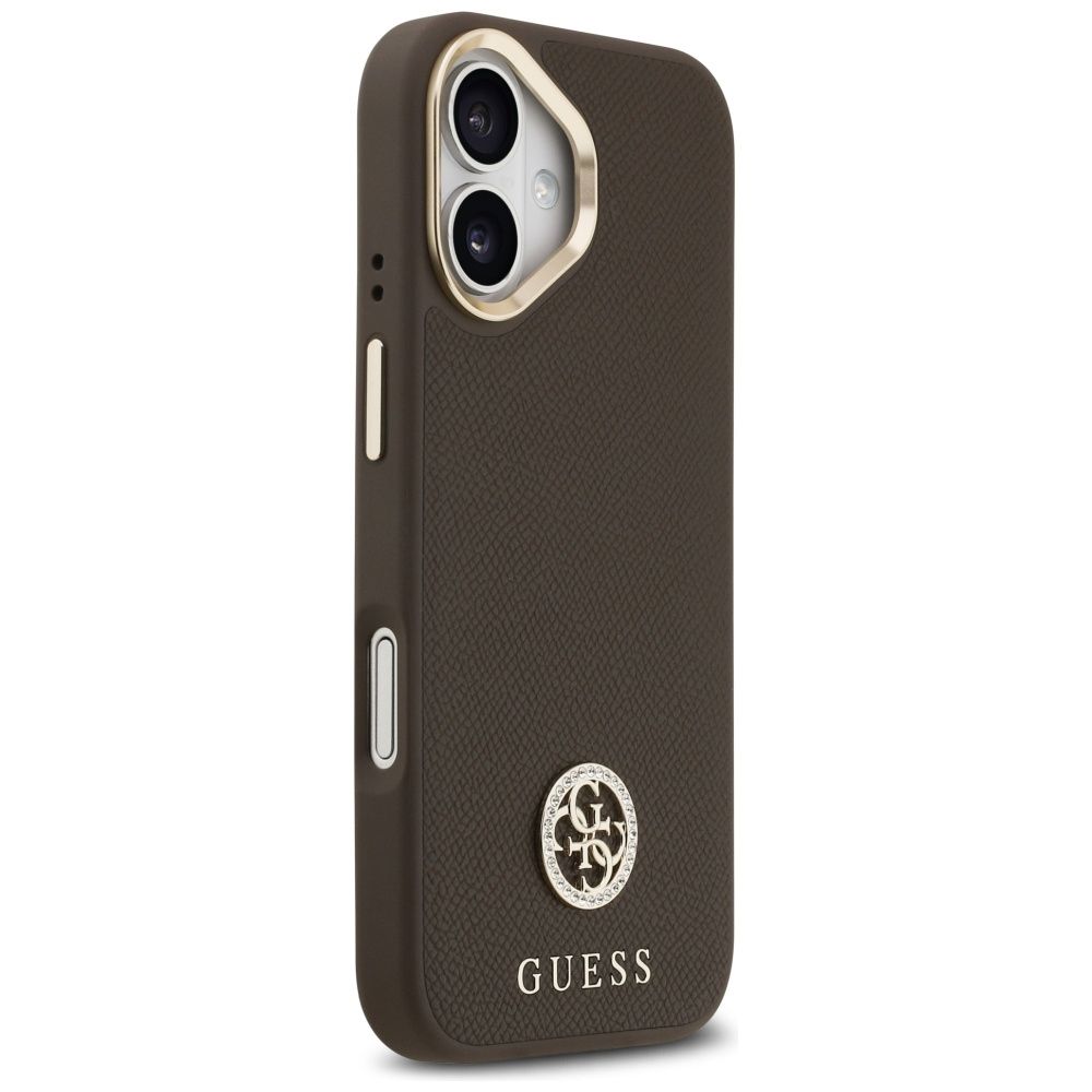 1b08a05c86c866984b6c4eec8645f3cd GUESS case for IPHONE 17 compatible with MagSafe GUHMP17SPGCRMDEW (PU W/ Grained Strass Logo) brown