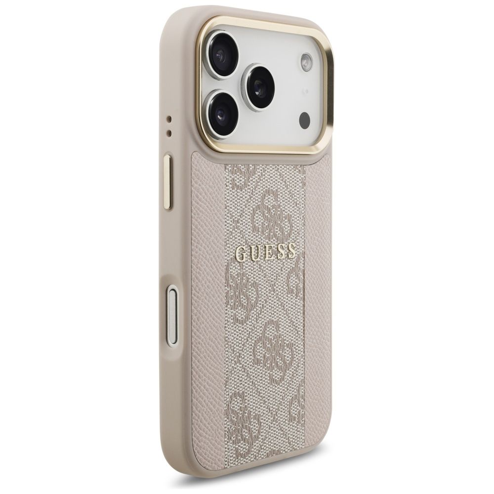 1c71a499444e0761b9783786080e3b8e GUESS case for IPHONE 17 Pro compatible with MagSafe GUHMP17LPG4SEMCP (PU W/ 4G PU Stripe) pink