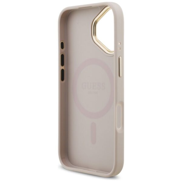 1cfba91b43eb58378b39effc902e4f4e GUESS case for IPHONE 17 compatible with MagSafe GUHMP17SP4GRMDEP (PU W/ 4G Strass Logo) pink