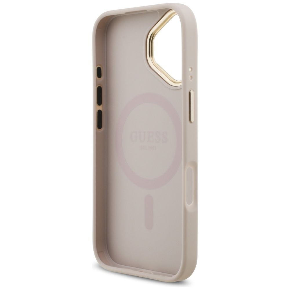 1cfba91b43eb58378b39effc902e4f4e GUESS case for IPHONE 17 compatible with MagSafe GUHMP17SP4GRMDEP (PU W/ 4G Strass Logo) pink