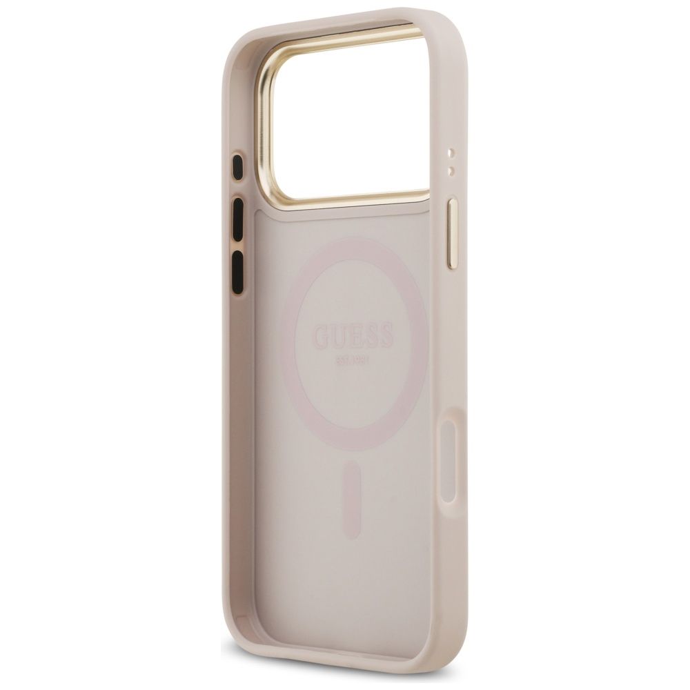 1d4a4befb83d79ed34ccdbb68534dcb4 GUESS case for IPHONE 17 Pro Max compatible with MagSafe GUHMP17XPSAMSECP (PU W/ Peony Hot Stamp) pink
