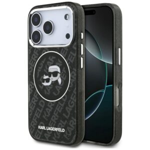 KARL LAGERFELD case for IPHONE 17 Pro compatible with MagSafe KLHMP17LHMKBKCHOK (IML Glitter K&C Heads Logo) black