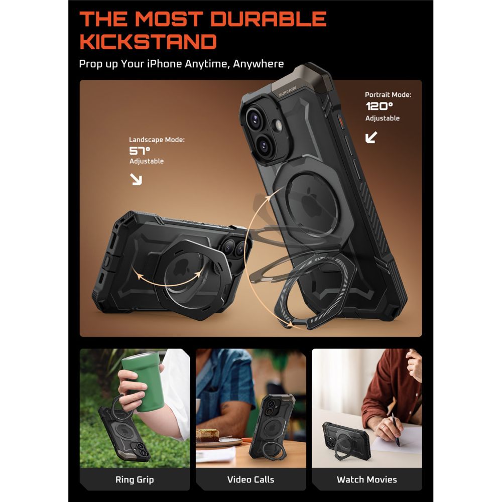 Supcase UB Grip Mag MagSafe Case for iPhone 17 - Blackeng