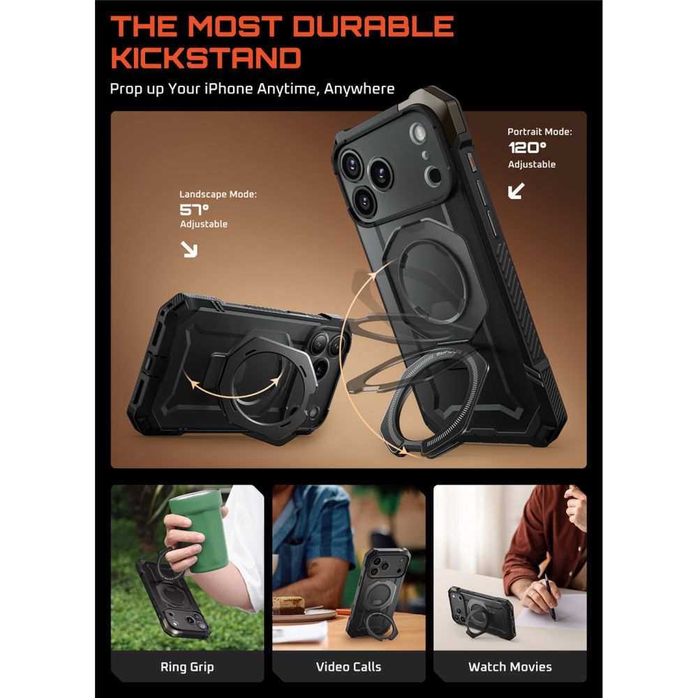 Supcase UB Grip Mag MagSafe Case for iPhone 17 Pro Max - Blackeng