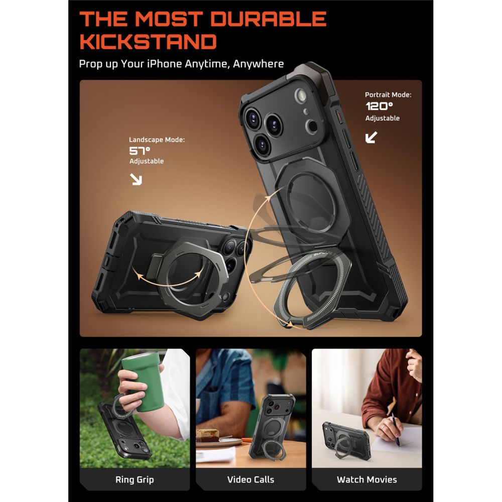 Supcase UB Grip Mag MagSafe Case for iPhone 17 Pro Max - Grayeng