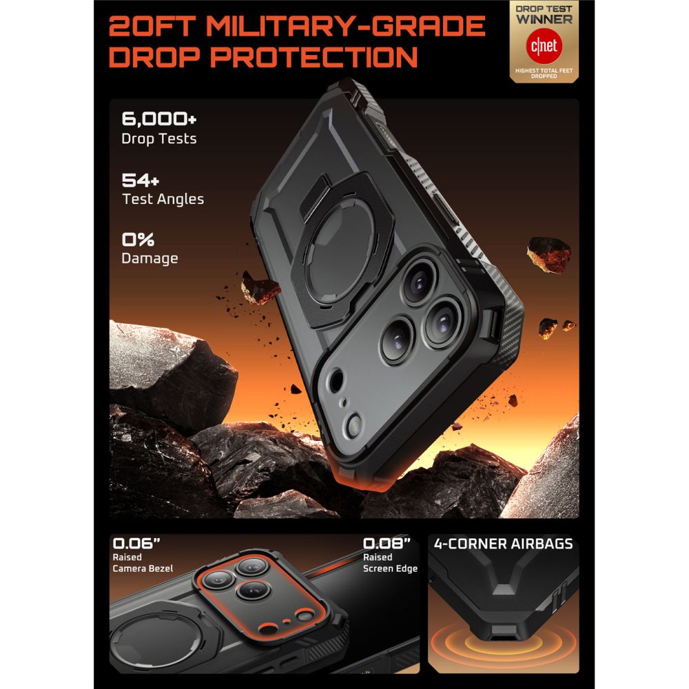 Supcase UB Grip Pro Mag MagSafe Case for iPhone 17 Pro Max - Blackeng