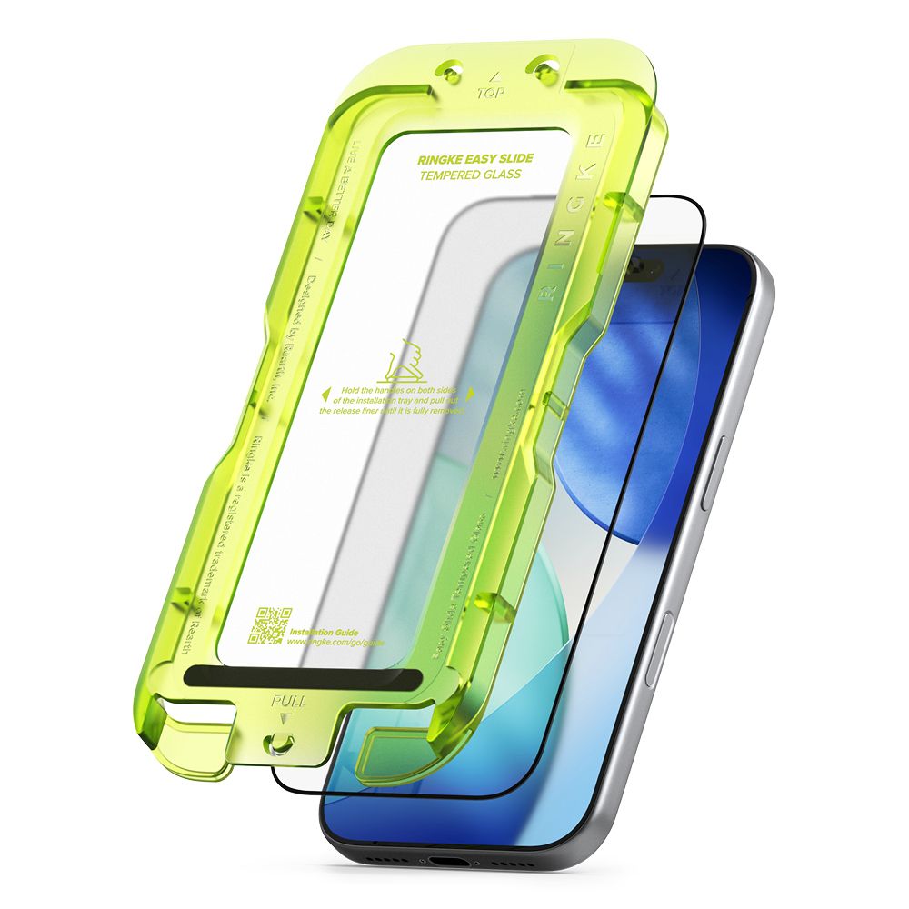 Ringke Easy Slide 2-pack tempered glass for iPhone 17 Pro - blackeng