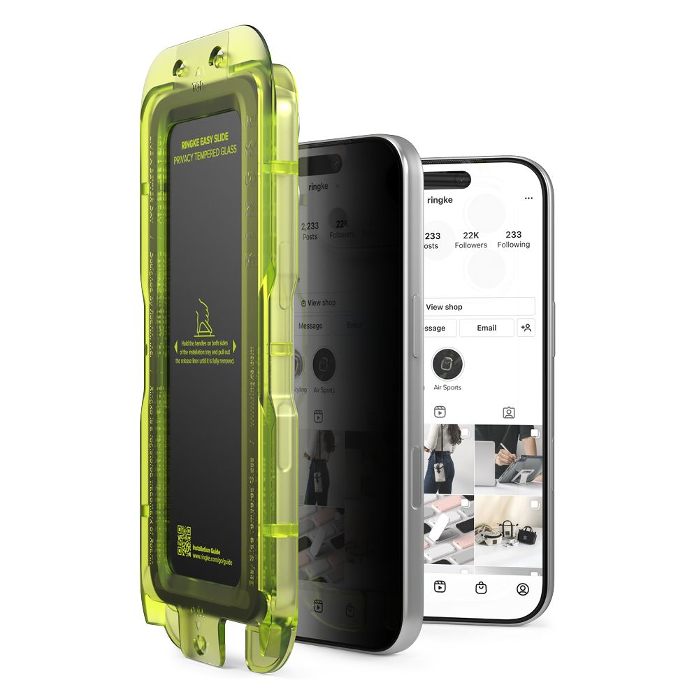 Ringke Easy Slide 2-pack Privacy Glass for iPhone 17 Pro - Blackeng