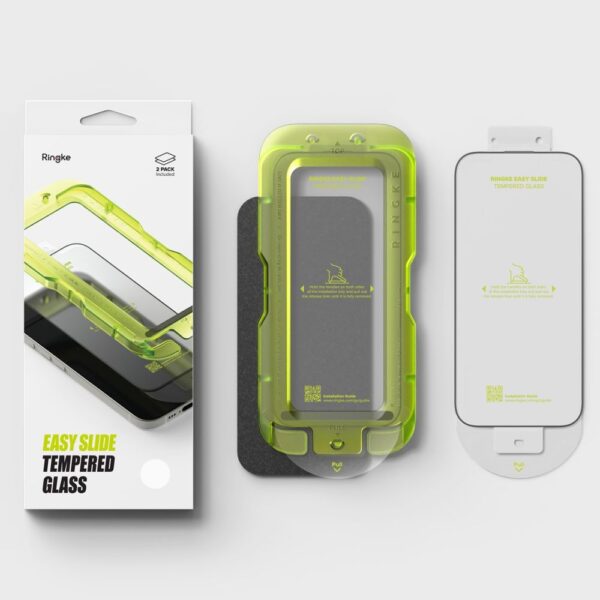 Ringke Easy Slide 2-pack tempered glass for iPhone 17 - blackeng