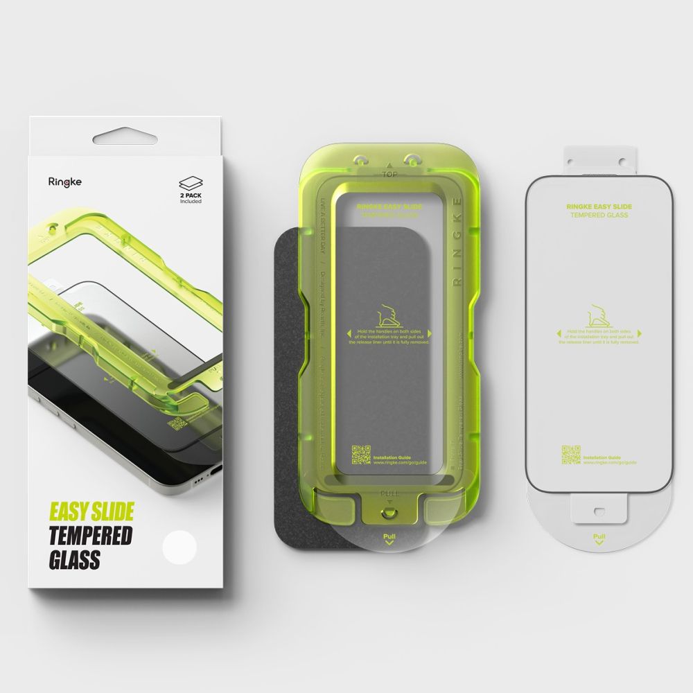 Ringke Easy Slide 2-pack tempered glass for iPhone 17 - blackeng