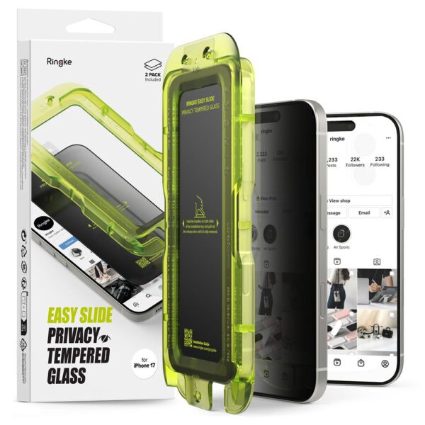 Ringke Easy Slide 2-pack Privacy Glass for iPhone 17 - Blackeng