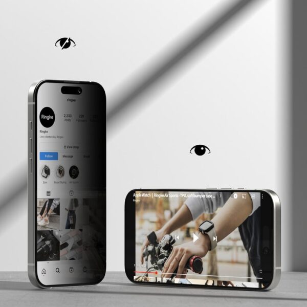 Ringke Easy Slide 2-pack Privacy Glass for iPhone 17 - Blackeng