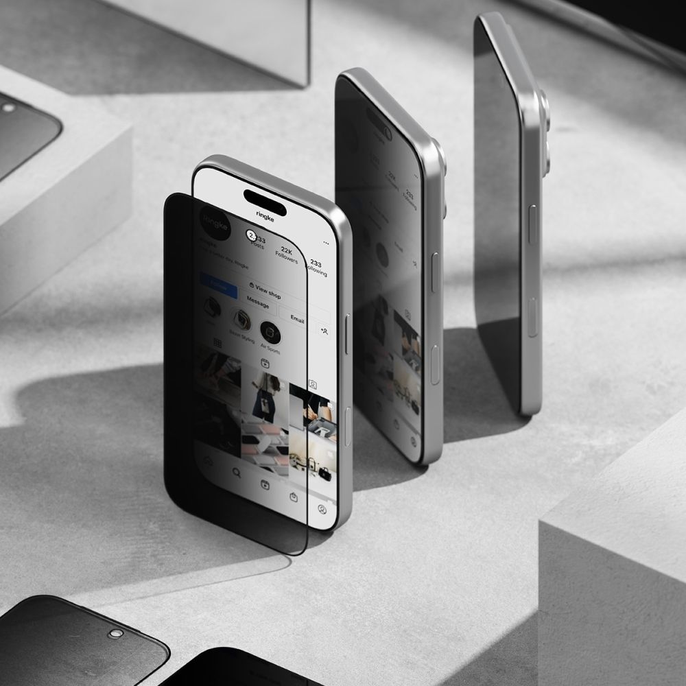 Ringke Easy Slide 2-pack Privacy Glass for iPhone 17 - Blackeng