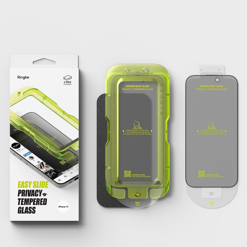 Ringke Easy Slide 2-pack Privacy Glass for iPhone 17 - Blackeng