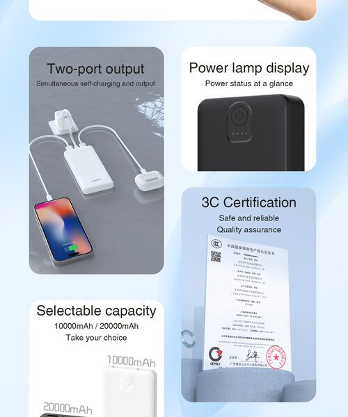 Powerbank Dudao K10 10000mAh 2.4A 2 x USB-A - whiteeng