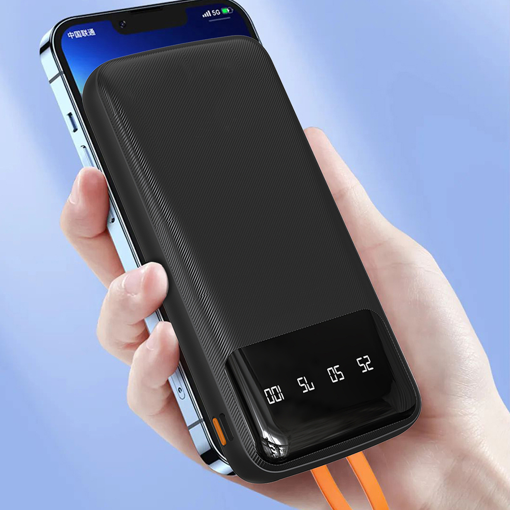 Dudao K6Pro Universal 10000mAh Power Bank with USB Cable, USB Type C, Lightning Black (K6Pro-black)eng