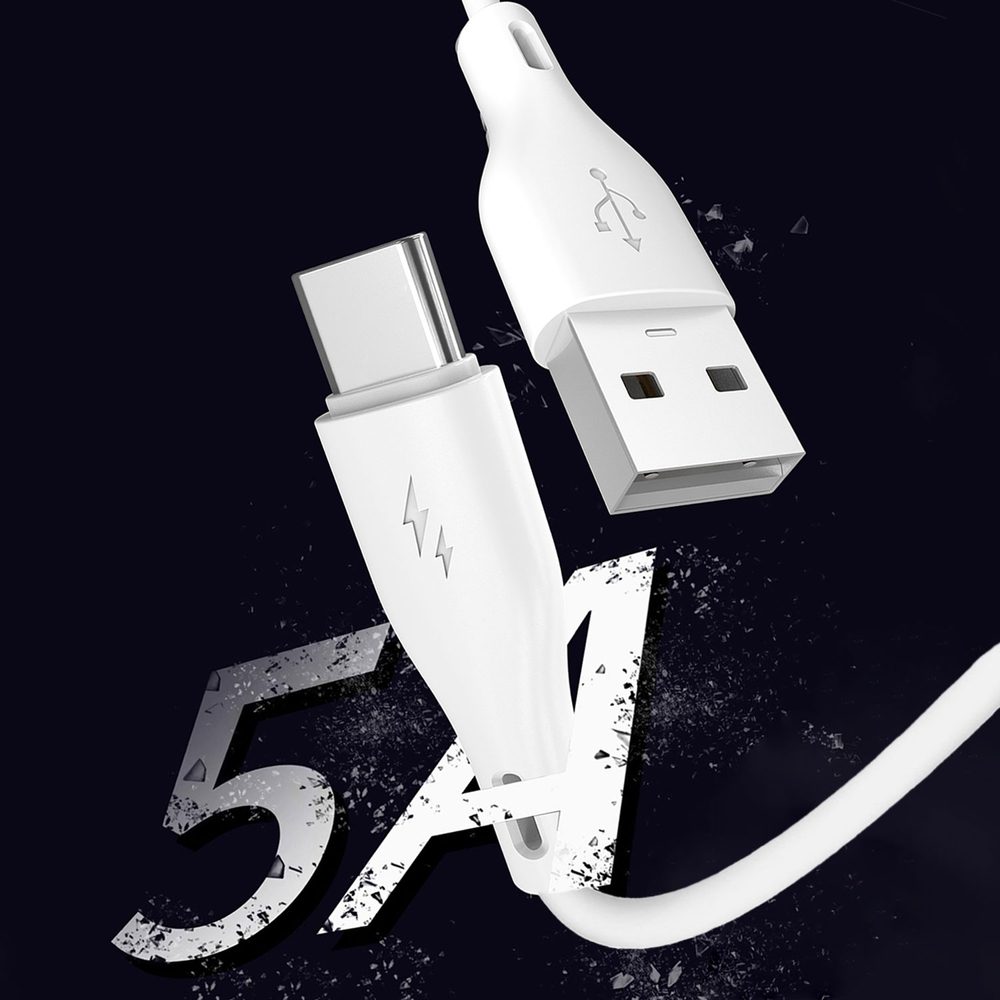200409_2 Dudao USB / USB Type C 5A 1m white (L2T 1m white)eng