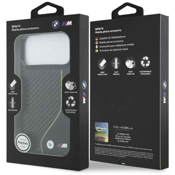 BMW M Carbon Line & Logo MagSafe Case for iPhone 17 Pro Max - Yelloweng