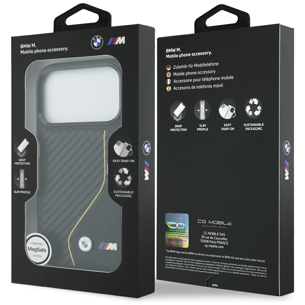 BMW M Carbon Line & Logo MagSafe Case for iPhone 17 Pro - Yelloweng