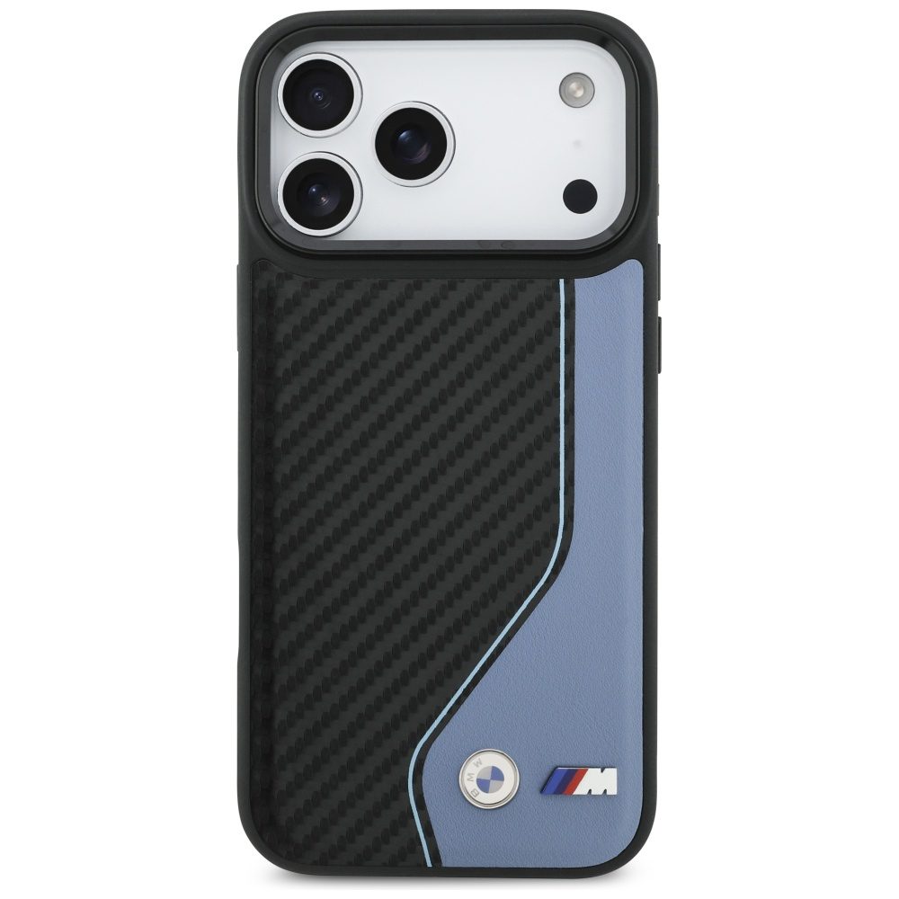 BMW M Carbon Logo MagSafe Case for iPhone 17 Pro Max - Blueeng