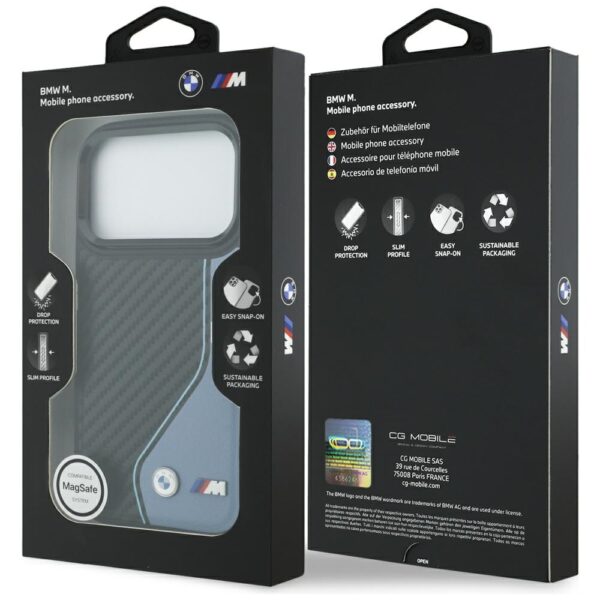 BMW M Carbon Logo MagSafe Case for iPhone 17 Pro - Blueeng