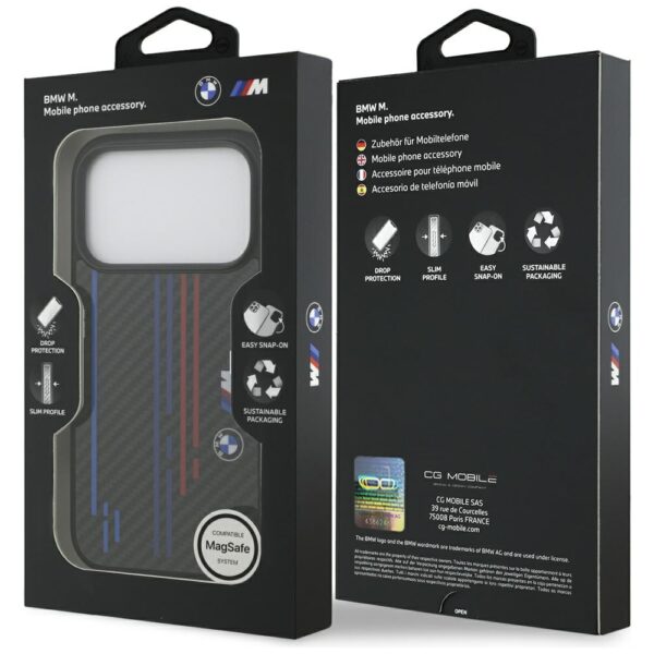 BMW M Kevlar Lines & Logo MagSafe Case for iPhone 17 Pro - Blackeng