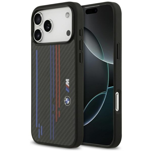 BMW M Kevlar Lines & Logo MagSafe Case for iPhone 17 Pro Max - Blackeng