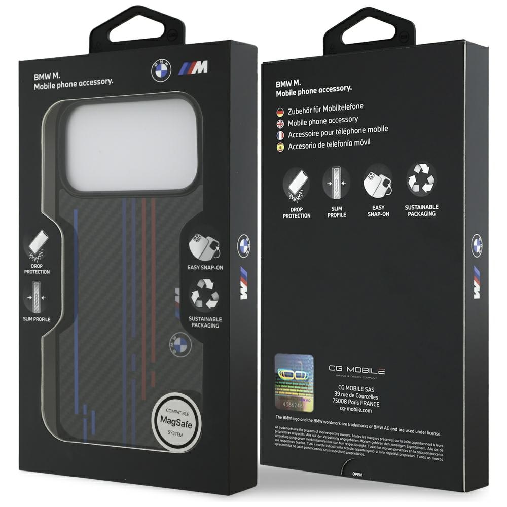 BMW M Kevlar Lines & Logo MagSafe Case for iPhone 17 Pro Max - Blackeng