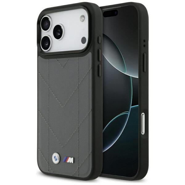 BMW M Quilted Logo MagSafe case for iPhone 17 Pro Max - graphiteeng