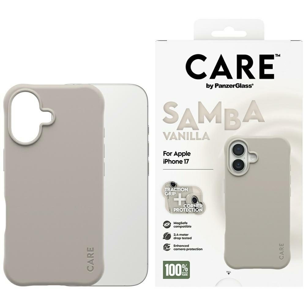 CARE by PanzerGlass Fashionable Samba MagSafe Case for iPhone 17 - Grayeng