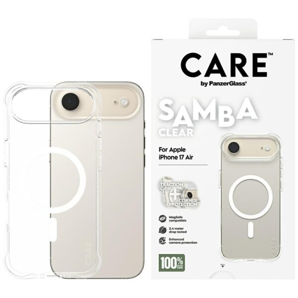 200662_1 CARE by PanzerGlass Fashionable Samba Case w. White MagSafe for iPhone Air - Transparenteng