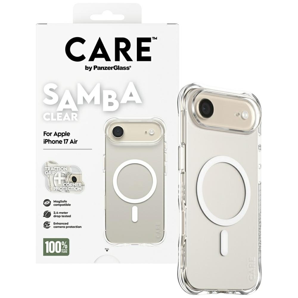 200662_4 CARE by PanzerGlass Fashionable Samba Case w. White MagSafe for iPhone Air - Transparenteng